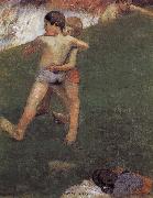 Paul Gauguin Wrestling kids oil on canvas